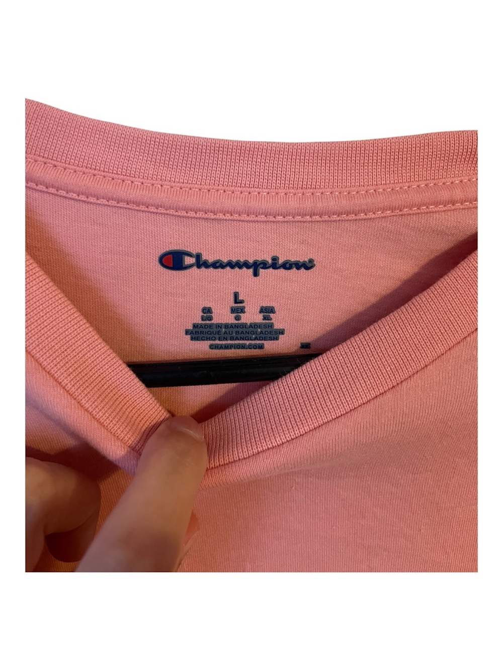 Champion Long Sleeve Tee in Dusty Pink with Blue Devils Pocket Logo - Picture 3 of 3